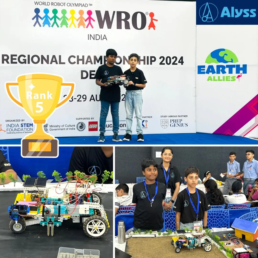 Alyss students at the World Robot Olympiad India 2024 Regional Championship